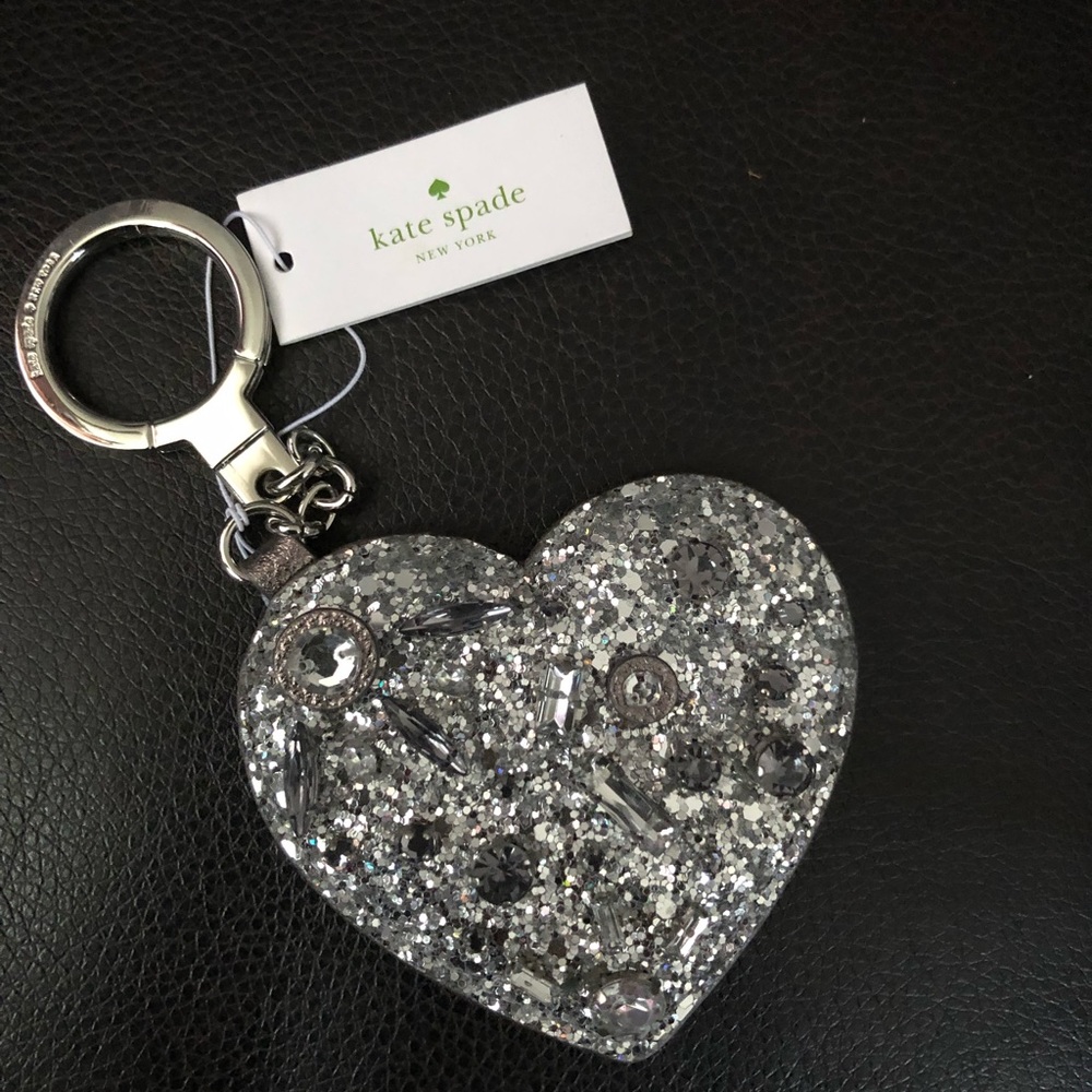 Kate Spade bling heart purse charm NWT